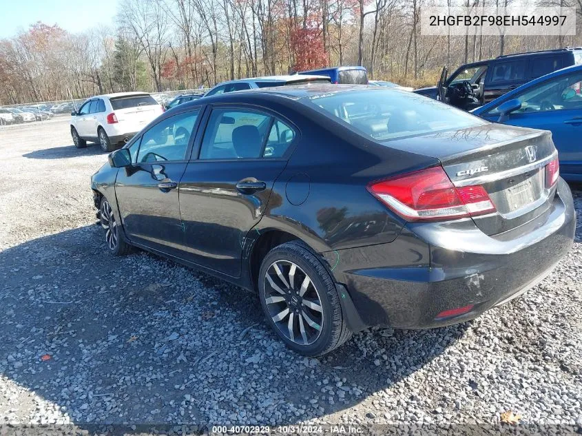 2014 Honda Civic Ex-L VIN: 2HGFB2F98EH544997 Lot: 40702929