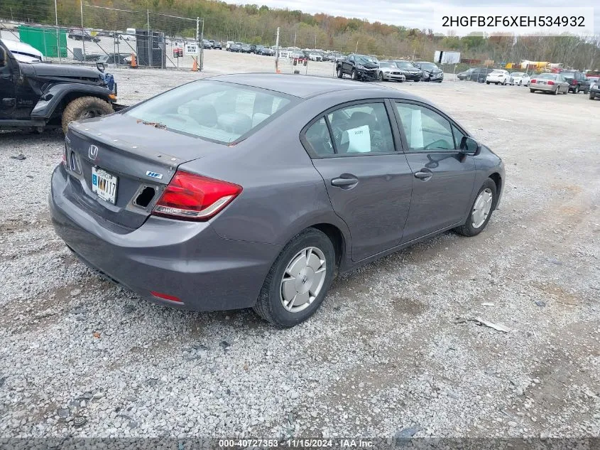 2014 Honda Civic Hf VIN: 2HGFB2F6XEH534932 Lot: 40727353