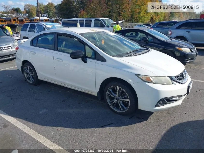 2014 Honda Civic Lx VIN: 2HGFB2F52EH500815 Lot: 40736287