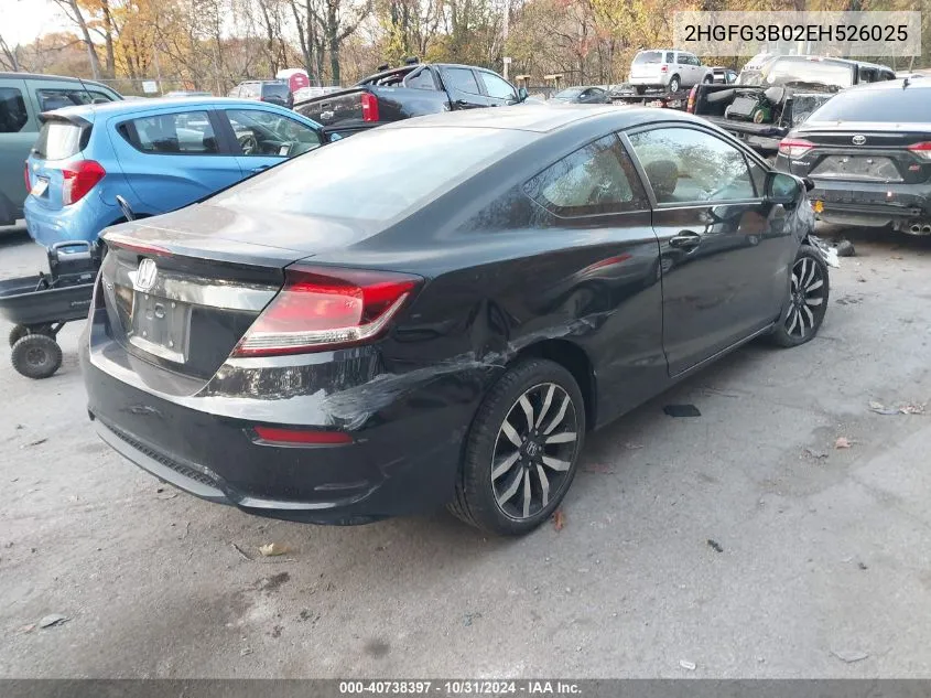 2014 Honda Civic Ex-L VIN: 2HGFG3B02EH526025 Lot: 40738397