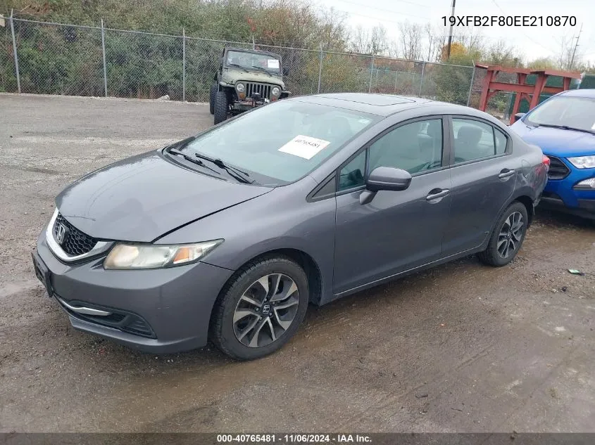 2014 Honda Civic Ex VIN: 19XFB2F80EE210870 Lot: 40765481