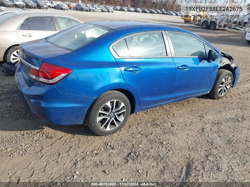 2014 Honda Civic Ex VIN: 19XFB2F88EE242675 Lot: 40782492