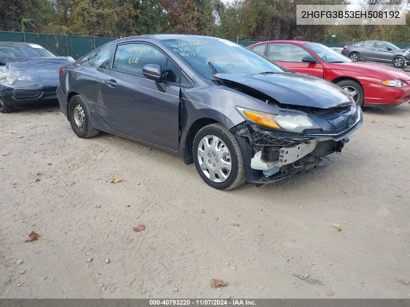 2014 Honda Civic Lx VIN: 2HGFG3B53EH508192 Lot: 40793220