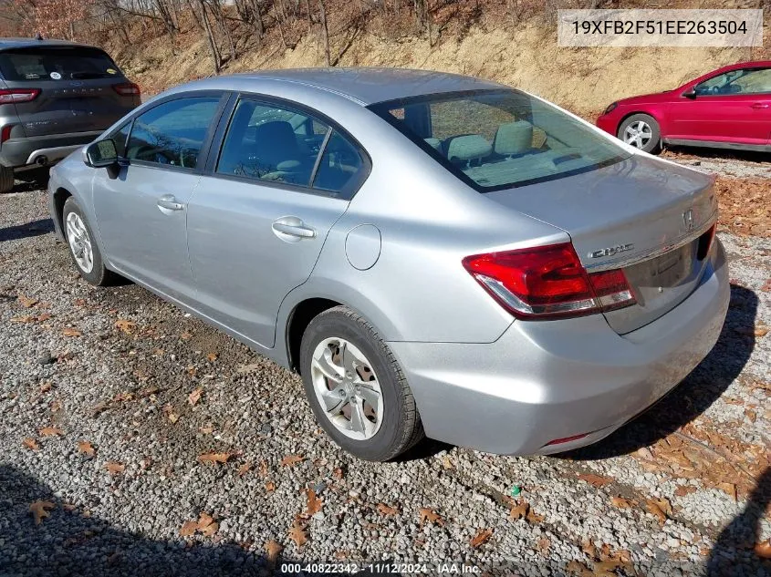 2014 Honda Civic Lx VIN: 19XFB2F51EE263504 Lot: 40822342