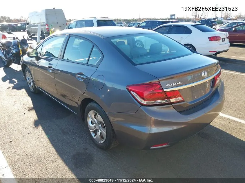 2014 Honda Civic Lx VIN: 19XFB2F5XEE231523 Lot: 40829049