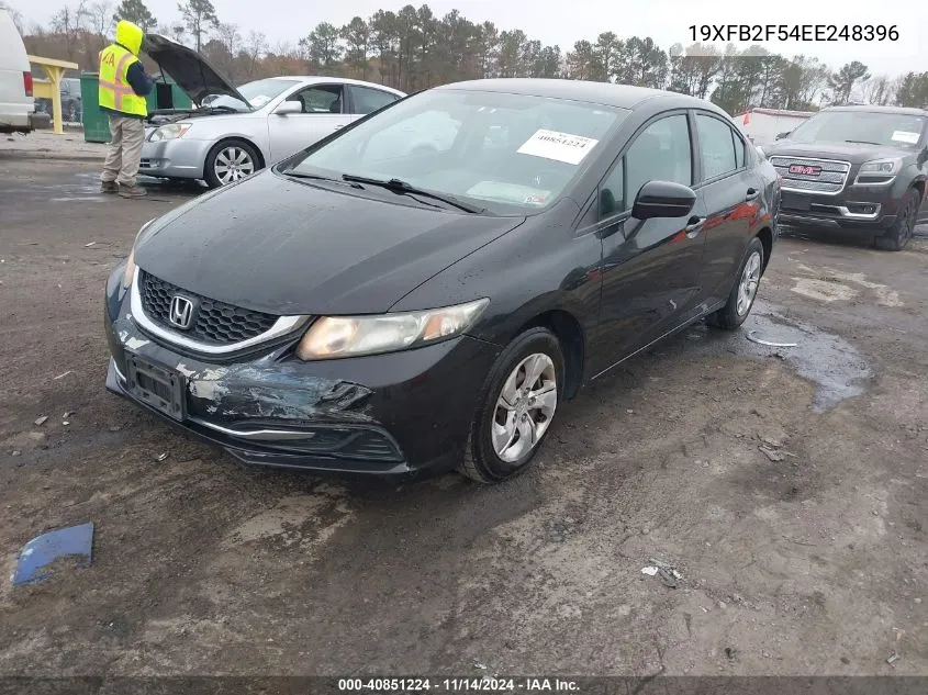 2014 Honda Civic Lx VIN: 19XFB2F54EE248396 Lot: 40851224