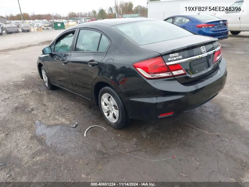 2014 Honda Civic Lx VIN: 19XFB2F54EE248396 Lot: 40851224