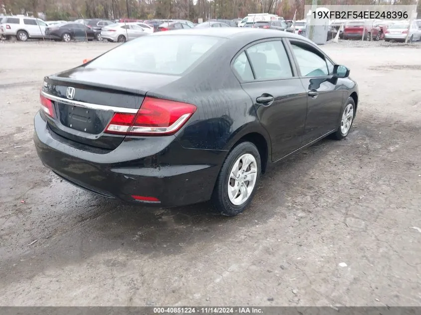 2014 Honda Civic Lx VIN: 19XFB2F54EE248396 Lot: 40851224