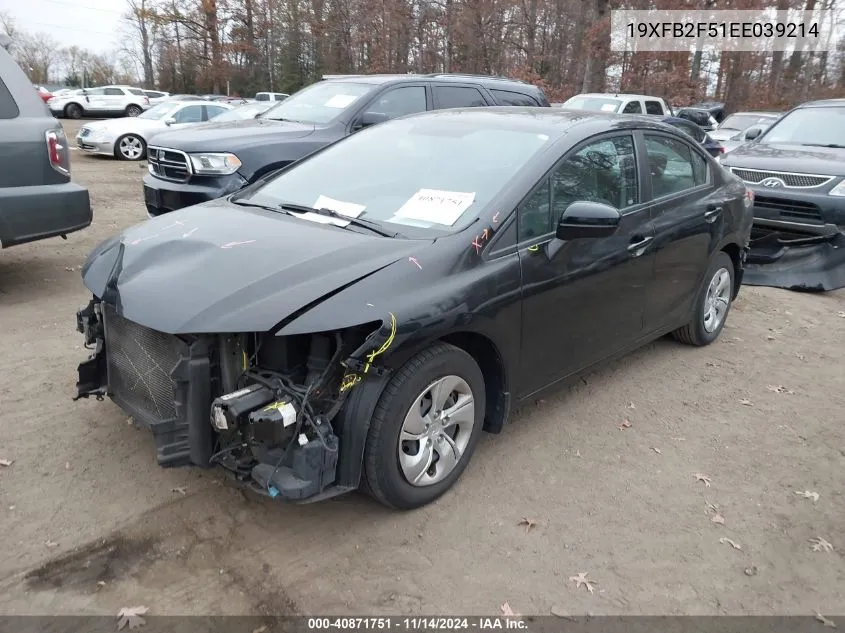 2014 Honda Civic Lx VIN: 19XFB2F51EE039214 Lot: 40871751