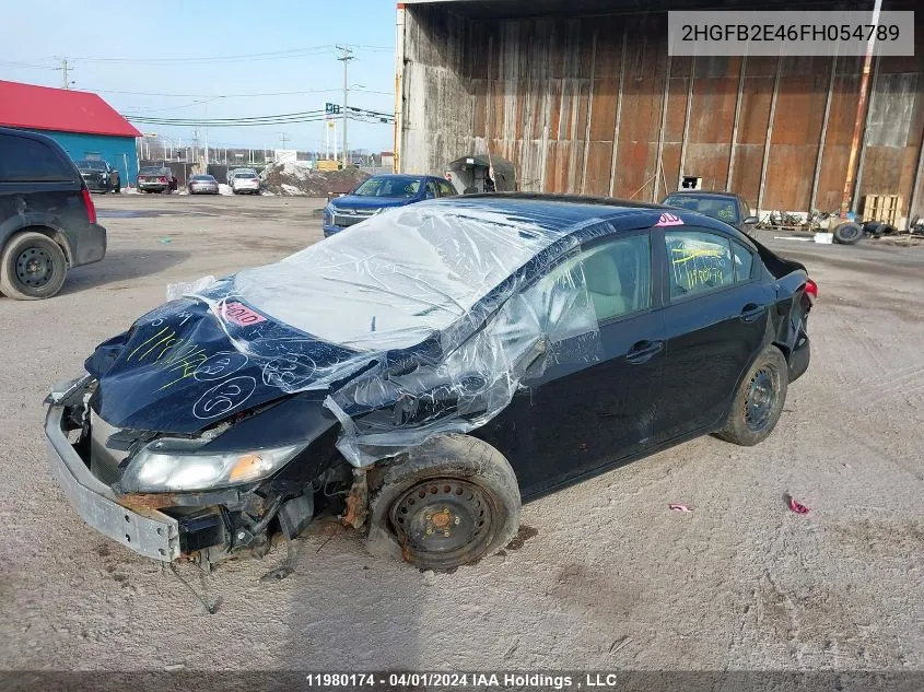 2015 Honda Civic Sedan VIN: 2HGFB2E46FH054789 Lot: 11980174