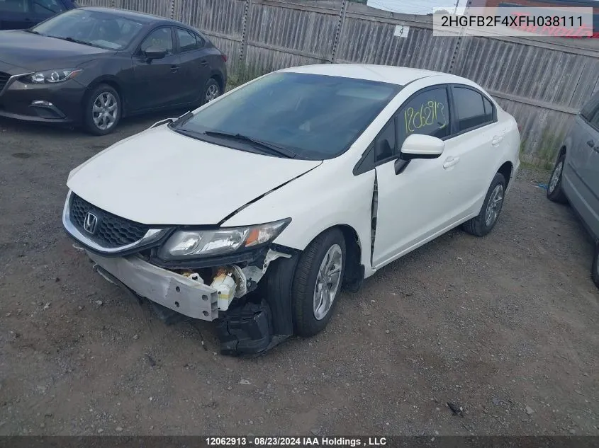 2HGFB2F4XFH038111 2015 Honda Civic Sedan