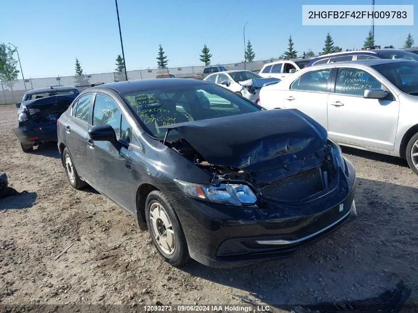 2015 Honda Civic Sedan VIN: 2HGFB2F42FH009783 Lot: 12093273