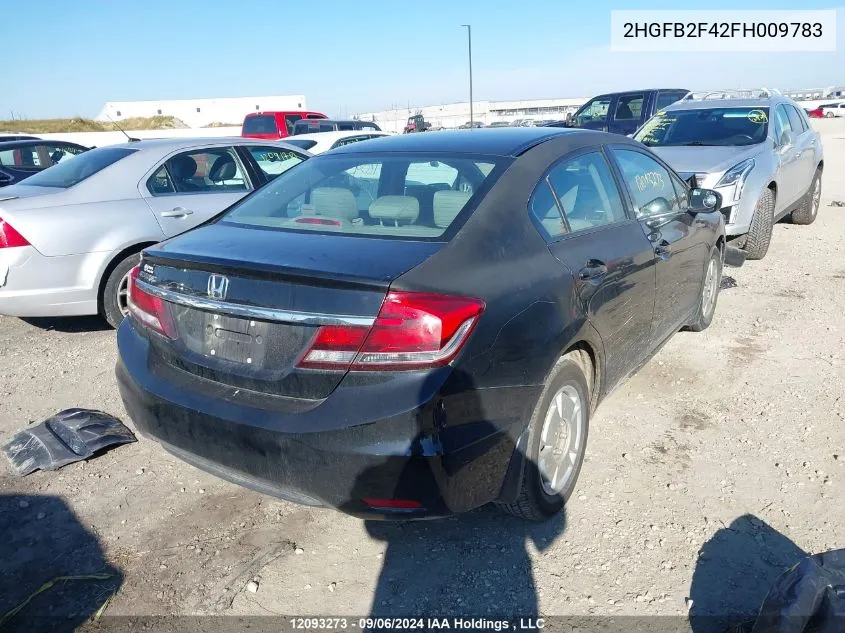 2015 Honda Civic Sedan VIN: 2HGFB2F42FH009783 Lot: 12093273