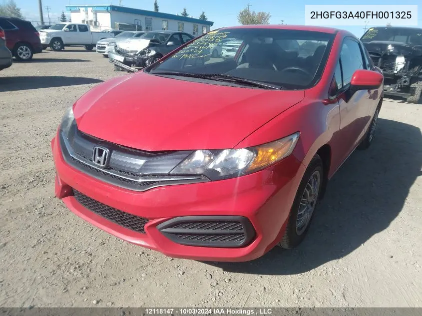 2015 Honda Civic Lx VIN: 2HGFG3A40FH001325 Lot: 12118147