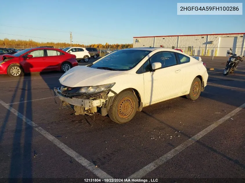 2015 Honda Civic VIN: 2HGFG4A59FH100286 Lot: 12131804