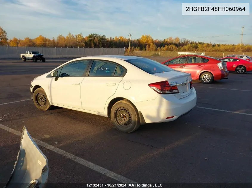 2015 Honda Civic Sedan VIN: 2HGFB2F48FH060964 Lot: 12132431