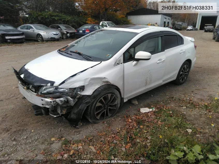 2015 Honda Civic Sedan VIN: 2HGFB2F51FH038331 Lot: 12132610