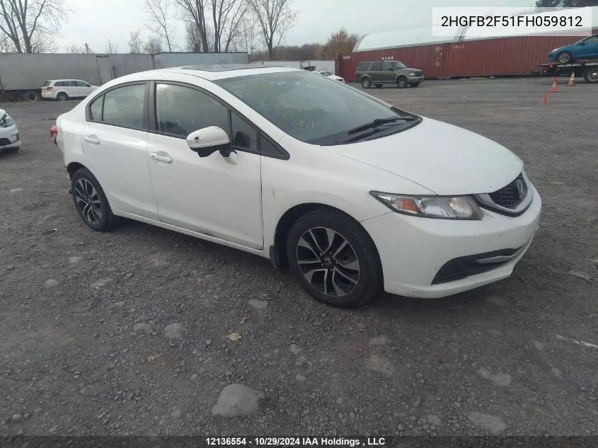 2015 Honda Civic Sedan VIN: 2HGFB2F51FH059812 Lot: 12136554