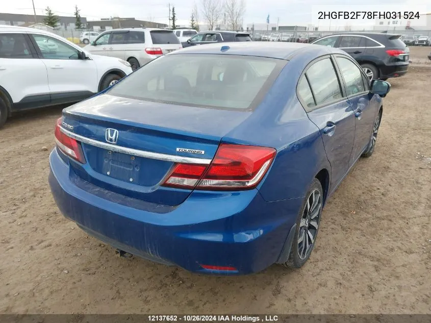 2015 Honda Civic Sedan VIN: 2HGFB2F78FH031524 Lot: 12137652