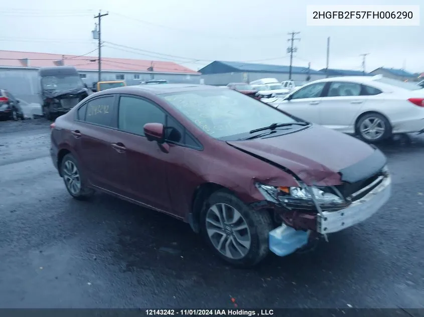 2015 Honda Civic Sedan VIN: 2HGFB2F57FH006290 Lot: 12143242