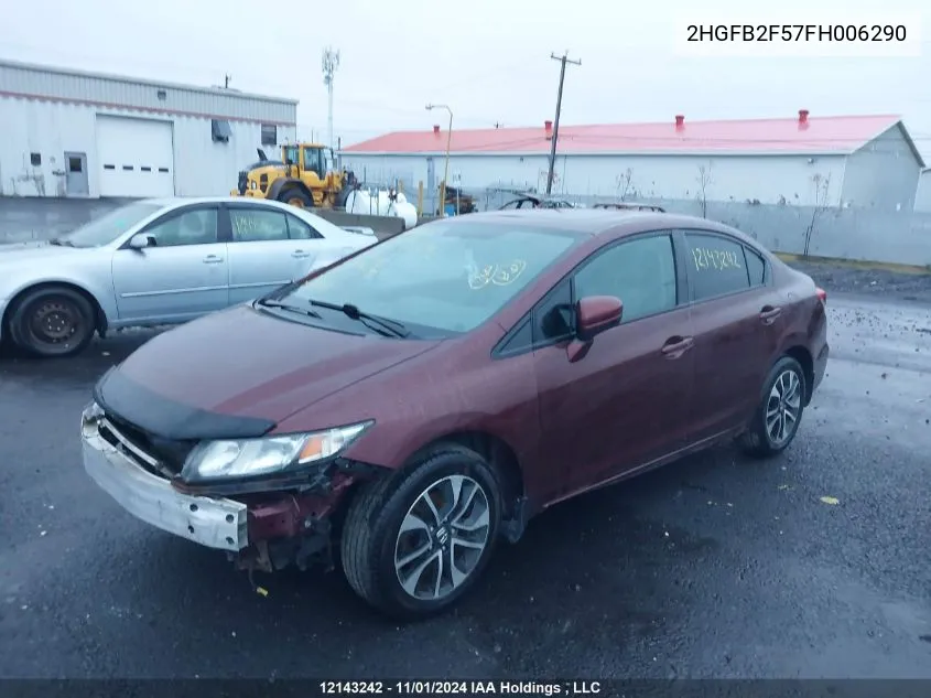 2015 Honda Civic Sedan VIN: 2HGFB2F57FH006290 Lot: 12143242