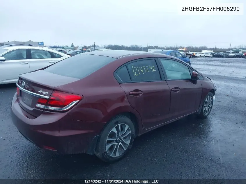 2015 Honda Civic Sedan VIN: 2HGFB2F57FH006290 Lot: 12143242