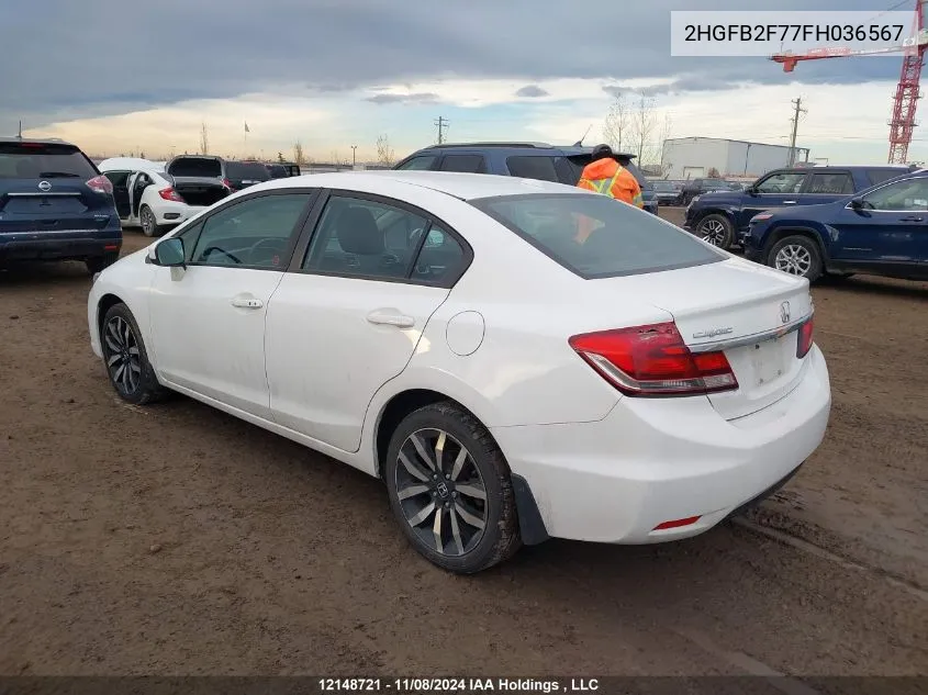 2015 Honda Civic Sedan VIN: 2HGFB2F77FH036567 Lot: 12148721