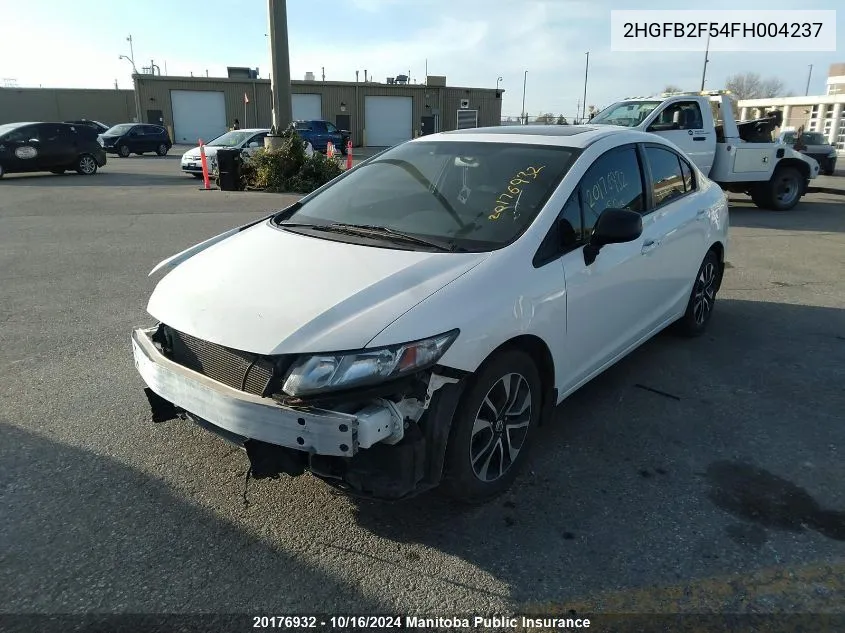 2015 Honda Civic Lx VIN: 2HGFB2F54FH004237 Lot: 20176932