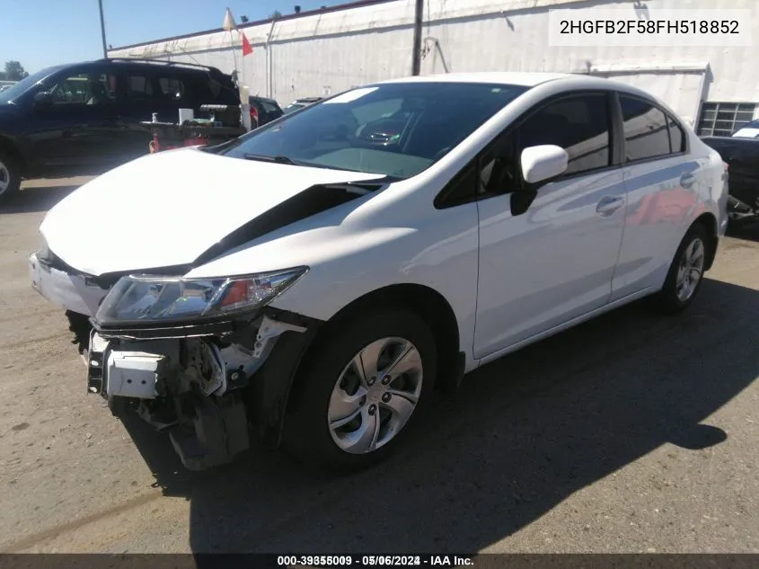 2015 Honda Civic Lx VIN: 2HGFB2F58FH518852 Lot: 39355009