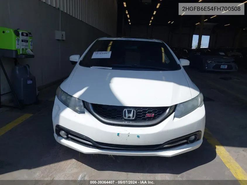 2015 Honda Civic Si VIN: 2HGFB6E54FH700508 Lot: 39364407