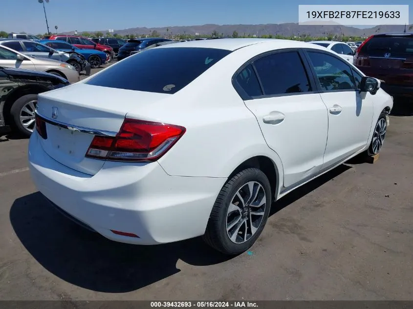 2015 Honda Civic Ex VIN: 19XFB2F87FE219633 Lot: 39432693