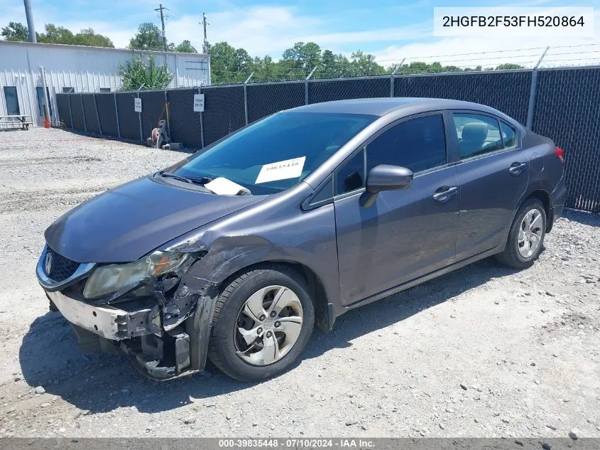 2HGFB2F53FH520864 2015 Honda Civic Lx