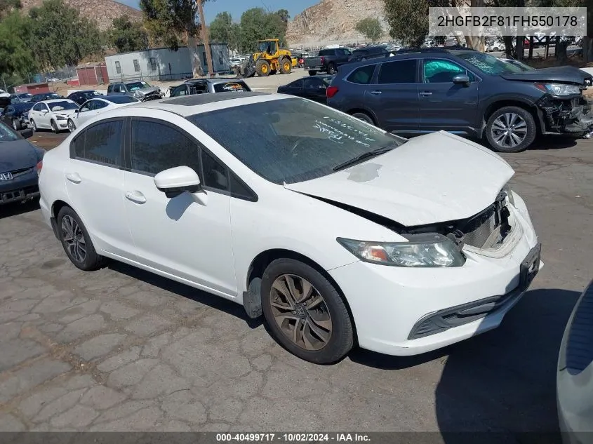 2HGFB2F81FH550178 2015 Honda Civic Ex