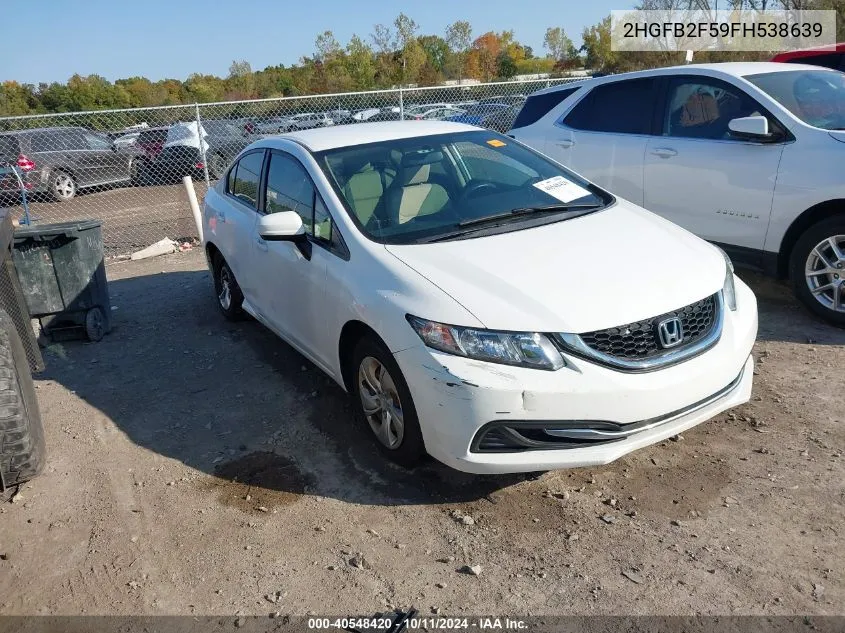 2HGFB2F59FH538639 2015 Honda Civic Lx