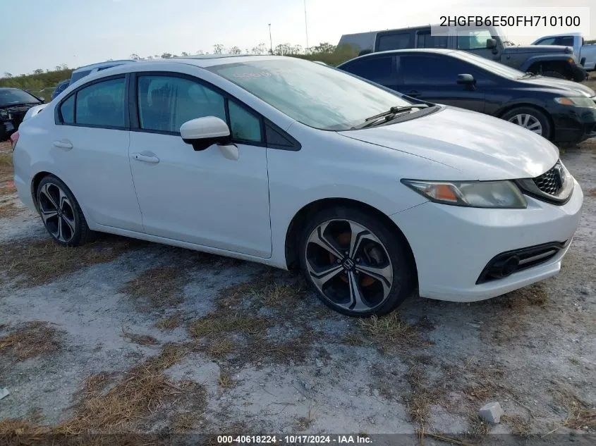 2015 Honda Civic Si VIN: 2HGFB6E50FH710100 Lot: 40618224