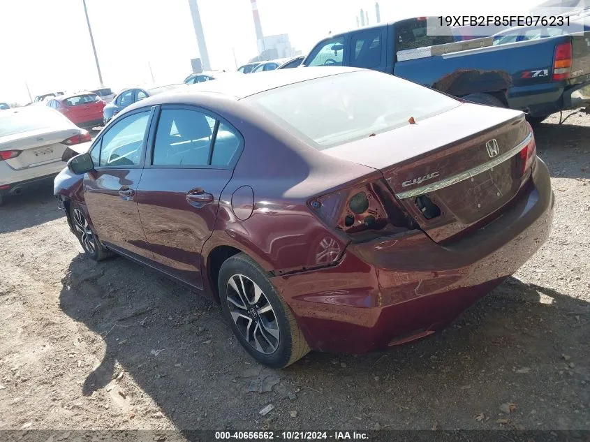 2015 Honda Civic Ex VIN: 19XFB2F85FE076231 Lot: 40656562