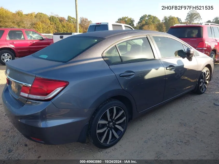 2HGFB2F97FH521535 2015 Honda Civic Exl