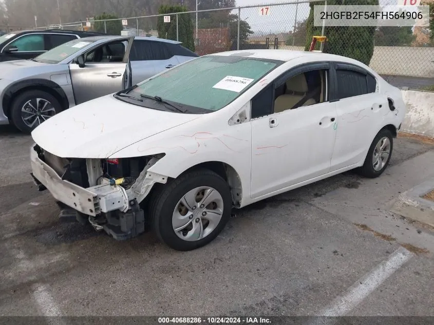 2HGFB2F54FH564906 2015 Honda Civic Lx