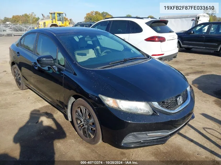 2015 Honda Civic Ex VIN: 19XFB2F87FE033610 Lot: 40713374