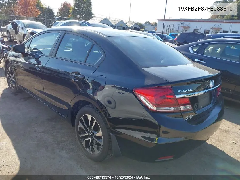 2015 Honda Civic Ex VIN: 19XFB2F87FE033610 Lot: 40713374