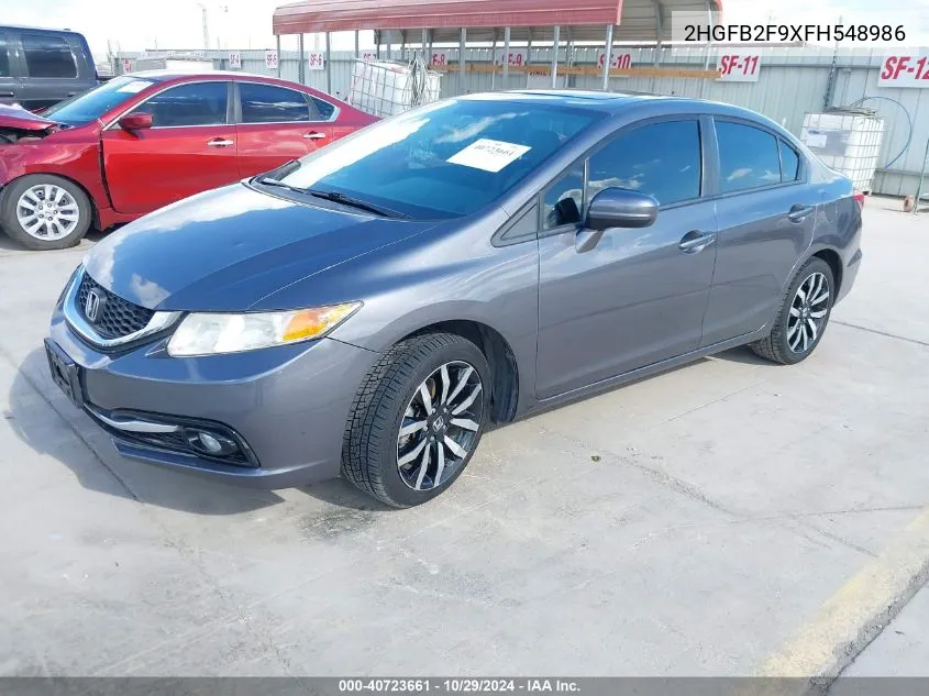 2015 Honda Civic Ex-L VIN: 2HGFB2F9XFH548986 Lot: 40723661