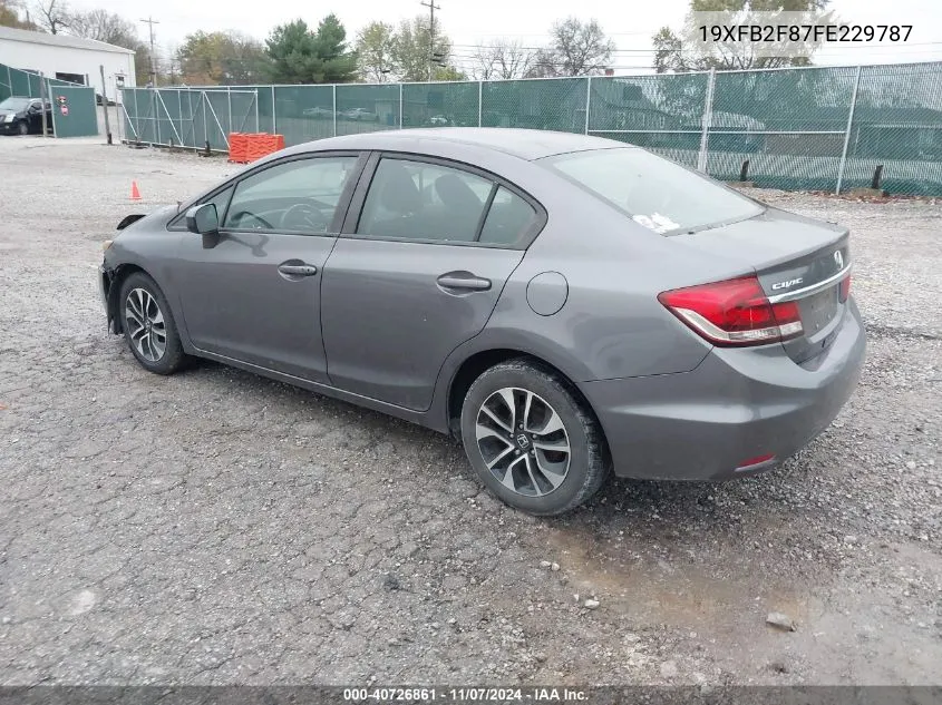 2015 Honda Civic Ex VIN: 19XFB2F87FE229787 Lot: 40726861