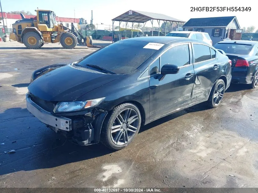 2015 Honda Civic Lx VIN: 2HGFB2F53FH554349 Lot: 40732697