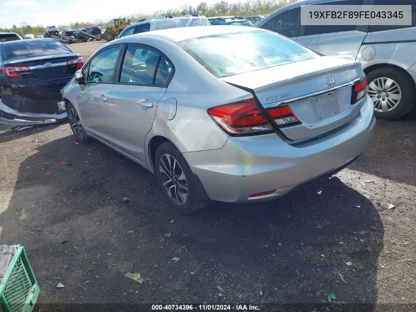 2015 Honda Civic Ex VIN: 19XFB2F89FE043345 Lot: 40734396