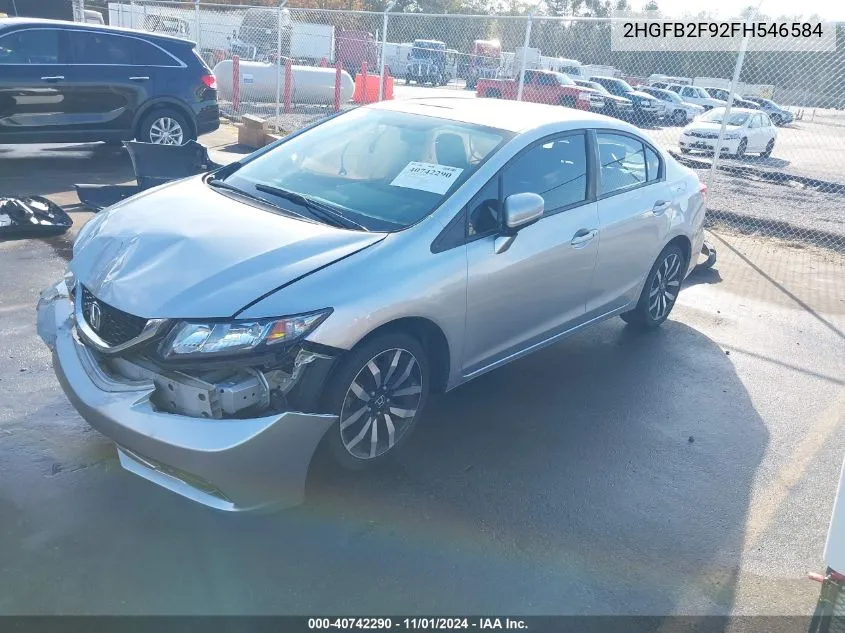 2015 Honda Civic Ex-L VIN: 2HGFB2F92FH546584 Lot: 40742290