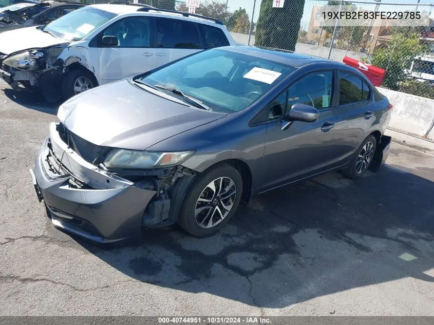 2015 Honda Civic Ex VIN: 19XFB2F83FE229785 Lot: 40744951