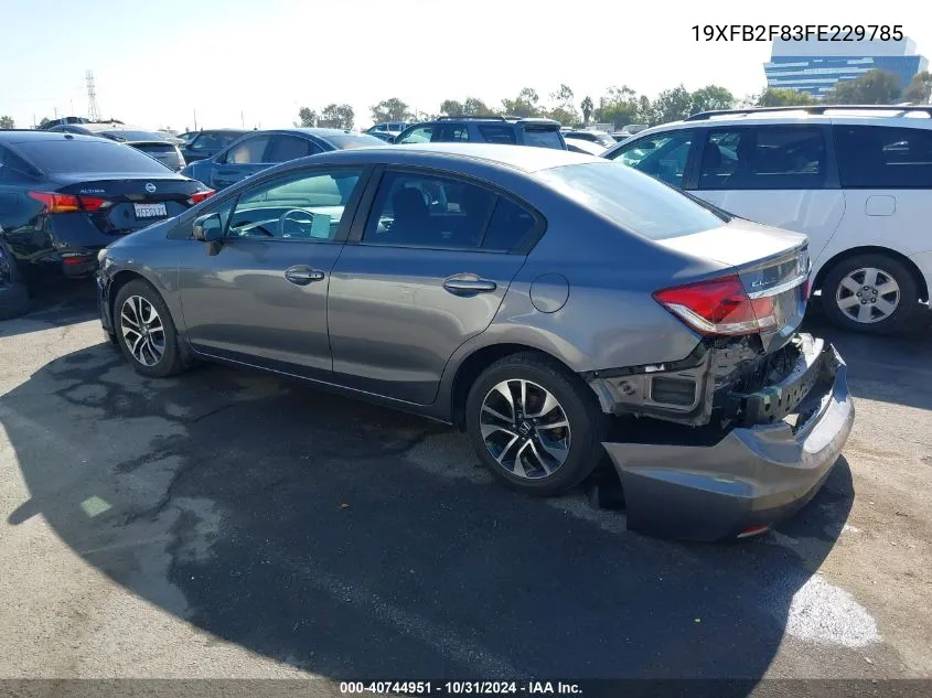 2015 Honda Civic Ex VIN: 19XFB2F83FE229785 Lot: 40744951