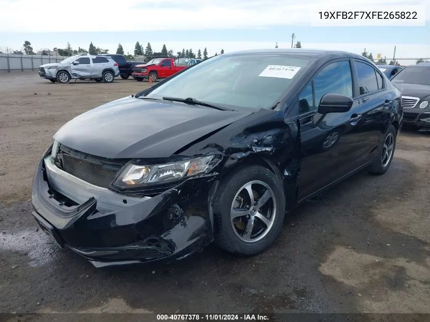 2015 Honda Civic Se VIN: 19XFB2F7XFE265822 Lot: 40767378