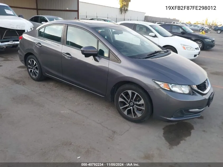 2015 Honda Civic Ex VIN: 19XFB2F87FE298012 Lot: 40792234