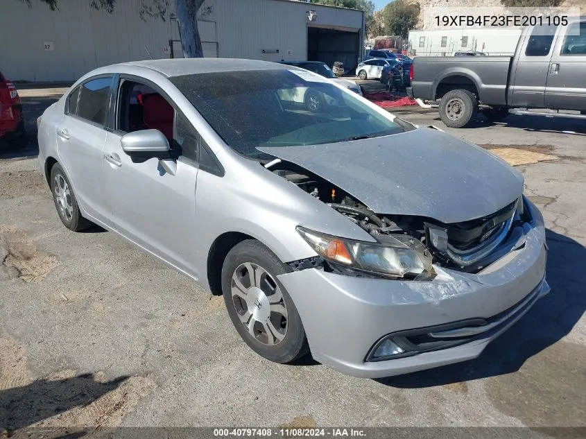 2015 Honda Civic Hybrid VIN: 19XFB4F23FE201105 Lot: 40797408